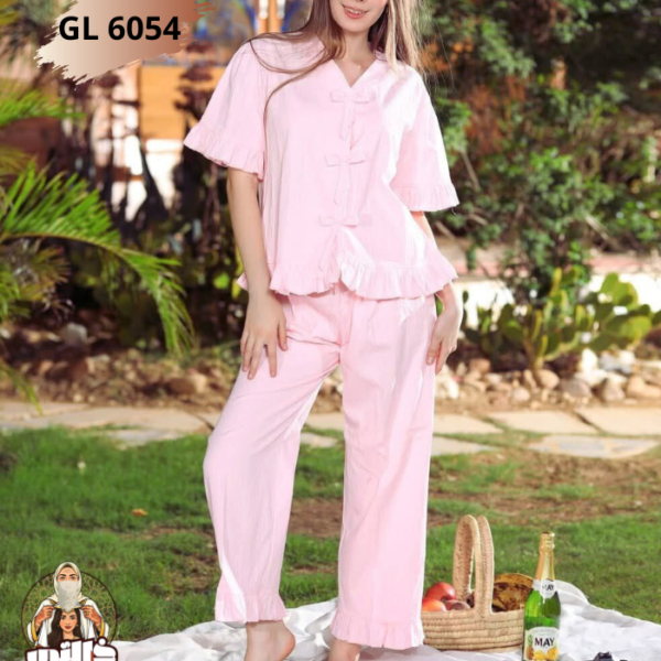 بيجاما كتان بيضاء للعروس