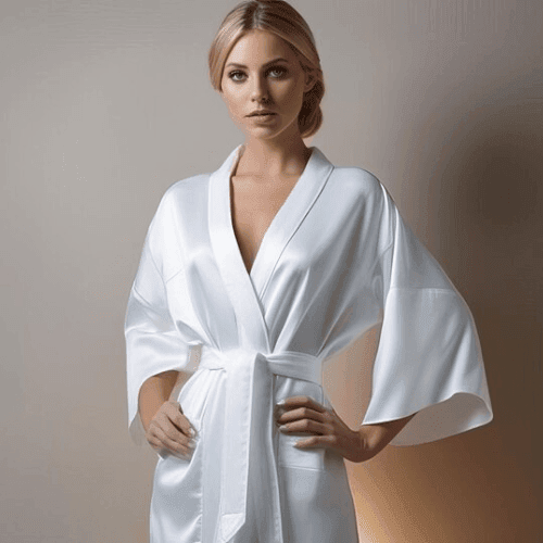 Kimono élégant en satin pour عروس, idéal pour Lingerie de mariage