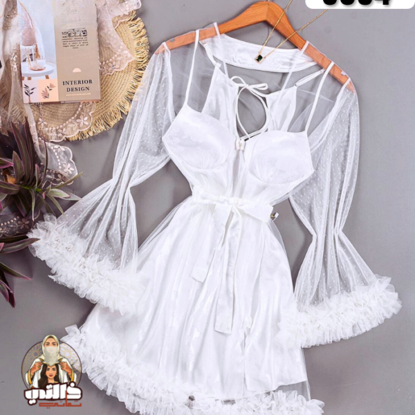 Déshabillé court tulle élégant mariée Algérie