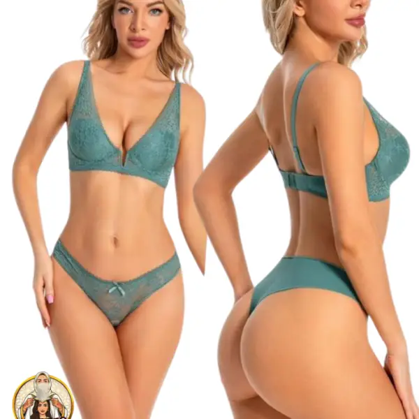 Ensemble sous vêtement vert femme mariée Algérie