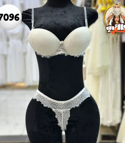 Ensemble de lingerie dentelle أبيض للعروس عروس أنيق
