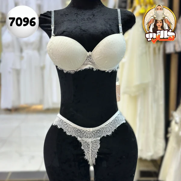 Ensemble de lingerie dentelle أبيض للعروس عروس أنيق