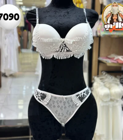 Ensemble de lingerie satin dentelle أبيض للعروس عروس