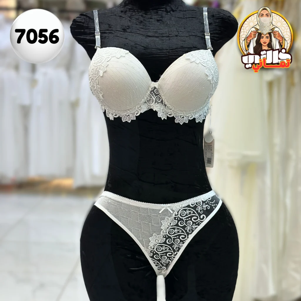 Ensemble de lingerie blanc مريم عروس satin ودانتيل للعروس