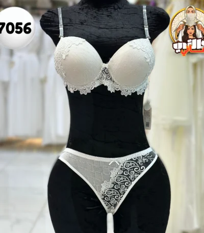 Ensemble de lingerie blanc مريم عروس satin ودانتيل للعروس